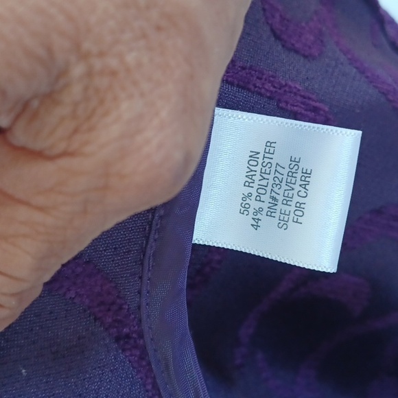 Croft & Barrow Jacket M Dark Purple Scrolls Pockets, 20" PTP, 22"L - Picture 8 of 8